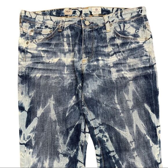 AG Adriano Goldschmied Shibori Dyed Belle Flare Jeans Acid Wash Size 31 - Picture 3 of 13